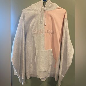 Supreme FW17 Split Old English Hoodie – XL – Ash Grey – Made in Canada